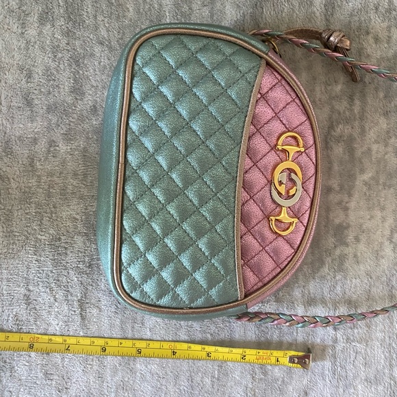 NWT Gucci Trapuntata Colorblock Metallic Leather quilted Mini Bag crossbody - Picture 16 of 16